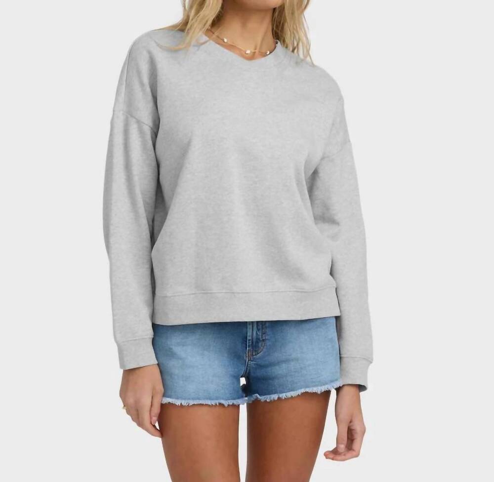 NEW BILLABONG cambridge v-neck sweatshirt in grey